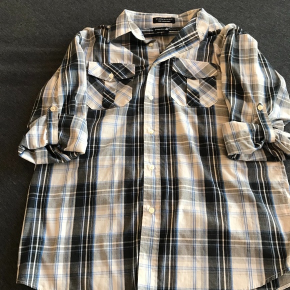 Beverly Hills Polo Club Flannel Button Up Sz Lg - Picture 4 of 6